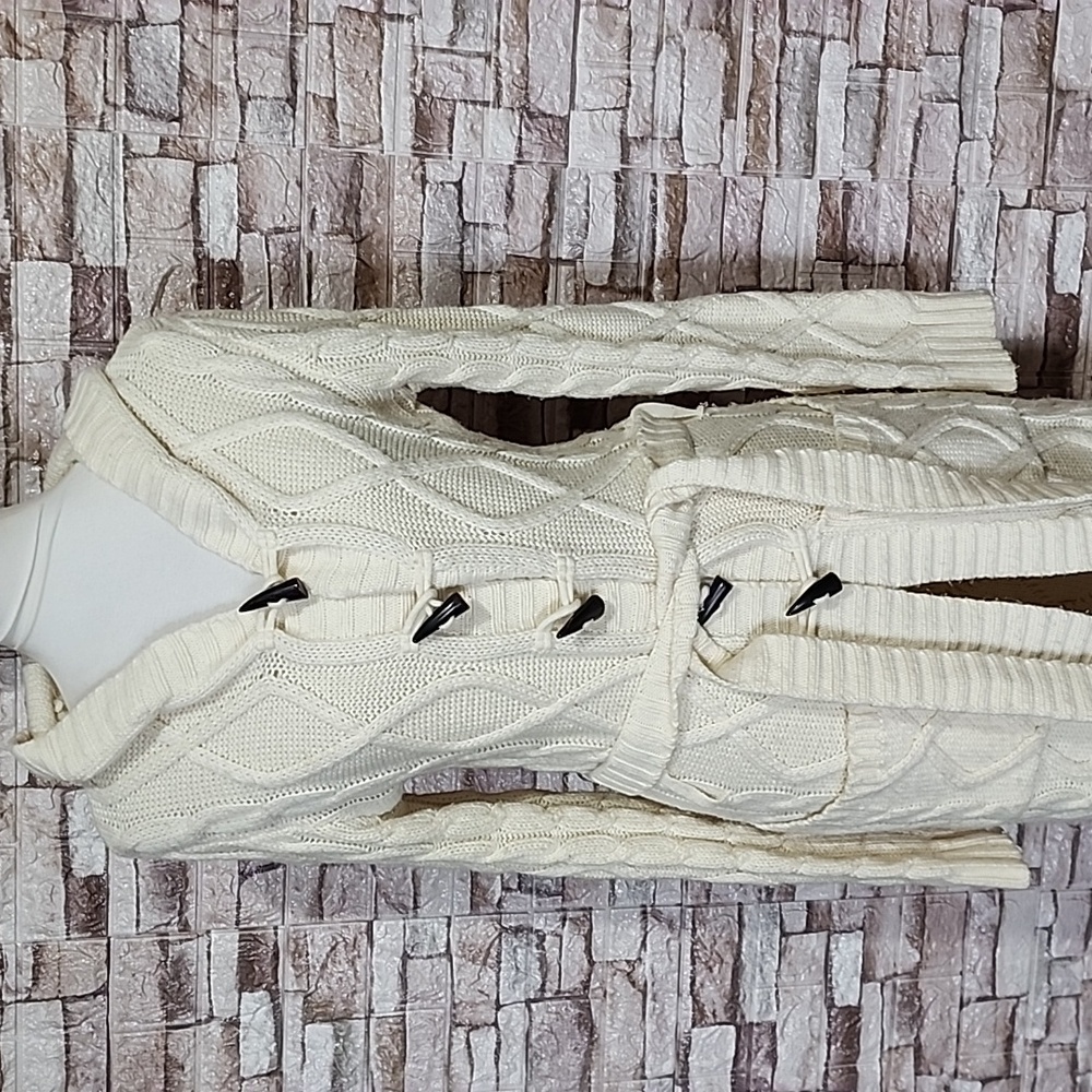 Triple Five Soul Long Hoodie Cable Knit Sweater